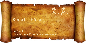 Korell Péter névjegykártya