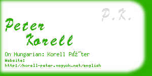 peter korell business card